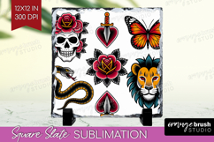 Traditional Tattoo Slate PNG - Tattoo Square Slate Product Image 1
