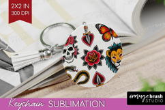 Traditional Tattoo Keychain PNG - Tattoo Keychain Product Image 1