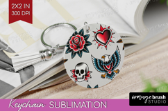 Traditional Tattoo Keychain PNG - Tattoo Keychain Product Image 1