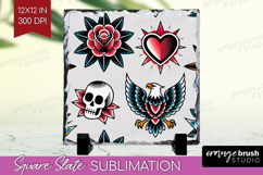 Traditional Tattoo Slate PNG - Tattoo Square Slate Product Image 1