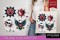 Traditional Tattoo Tote Bag - Tattoo Tote Bag PNG Product Image 1