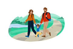 nature trail family vector Product Image 1
