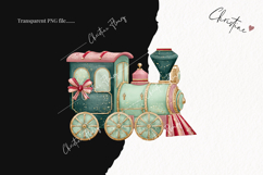 Brush Stroke Christmas Train Clipart | Preppy Christmas PNG Product Image 2