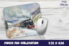Old Train Watercolor mouse pad / sublimation Product Image 1