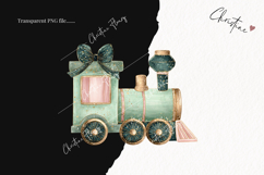 Brush Stroke Christmas Train Clipart | Preppy Christmas PNG Product Image 2