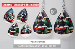 Earring teardrop sublimation design Train Christmas Product Image 1