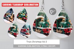 Earring teardrop sublimation design Train Christmas Product Image 1