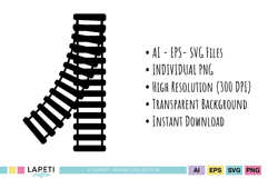 Railway track clipart supplied as AI, EPS, SVG and transparent PNG files