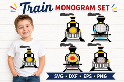 Kids Train SVG | Boy Monogram Cut Files Product Image 1