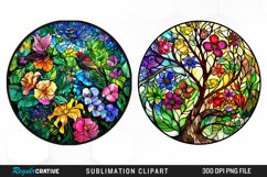 Stained Glass Tranquil Garden Clipart Product Image 1
