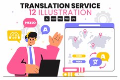 12 Language Translation Service Illustration Product Image 1