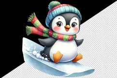 Cute penguin tumbler mug wrap clipart sublimation design png Product Image 3