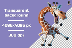 Crazy Giraffe PNG, Funny Animals Sublimation design Product Image 2