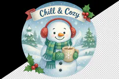 Cozy Christmas tumbler mug wrap clipart sublimation design Product Image 2
