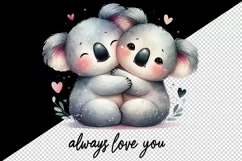 Valentine's Day koala tumbler mug wrap clipart sublimation Product Image 3