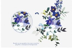 Watercolor Purple &amp; White Orchid Clipart Huge Set Product Image 6