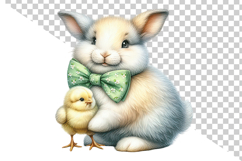 Cute Bunny with Chick Clipart PNG Product Image 2