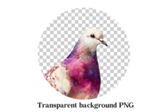 Watercolor Dove Clipart PNG - Vibrant Purple Bird Art Product Image 2