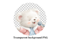 Singing Bear PNG - Pop Star Animal Digital Clipart Product Image 2
