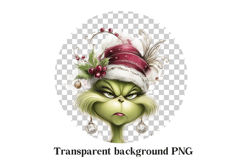 Glamorous Grinch Woman Clipart PNG Product Image 2