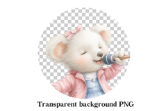 Pop Star Bear PNG - Singing Animal Digital Clipart Product Image 2