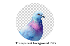 Watercolor Dove Clipart PNG - Blue and Pink Bird Image Product Image 2