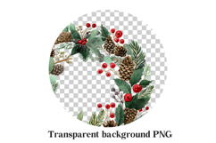 Christmas Wreath Clipart PNG Product Image 2