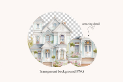 Watercolor Victorian House Clipart Product Image 2
