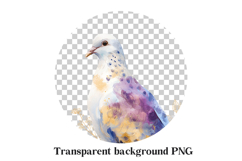 Watercolor Dove Clipart PNG - Gold and Purple Bird Image Product Image 2