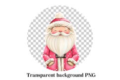 Pink Santa Claus Sublimation PNG - Trendy Retro Christmas Product Image 2