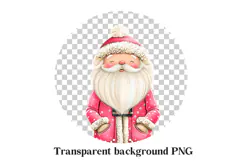 Pink Santa Claus Sublimation PNG - Trendy Retro Christmas Product Image 2