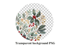 Christmas Heart Clipart PNG - Watercolor Holly &amp; Mistletoe Product Image 2