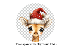 Christmas Giraffe Clipart PNG - Cute Baby Safari Animal Product Image 2