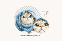 Watercolor Hygge Cat Clipart Product Image 2