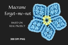 Macrame Forget-me-not Flower PNG Botanical Clipart Product Image 3