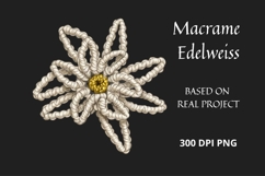 Macrame Edelweiss Flower Clipart with Pencil Sketch Effect Product Image 3