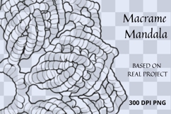 Macrame Mandala Flower PNG Clipart with Pencil Sketch Effect Product Image 3