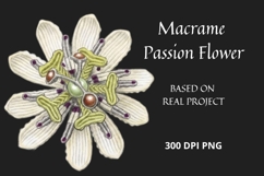 Macrame Passion Flower Clipart with Pencil Sketch Effect Product Image 3