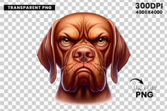 Bloodhound Aggressive Face Clipart Sublimation PNG Product Image 3