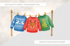 Christmas Ugly Sweater Clipart Washing Line Clip Art PNG Product Image 2