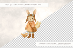 Watercolour Bunny Astronaut Clipart Girl Rabbit Spaceman Product Image 3