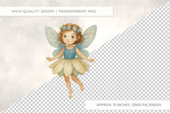 Watercolour Woodland Magical Blue Fairy Clipart PNG File Product Image 3