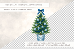Watercolour Chinoiserie Christmas Tree Clipart PNG Product Image 2