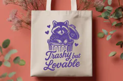 Trashy but Lovable SVG PNG, Funny Trendy Raccoon Cricut File Product Image 3