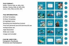Tour &amp; Travel Blue Instagram Templates| CANVA-PS-AI Product Image 2