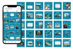 Tour &amp; Travel Blue Instagram Templates| CANVA-PS-AI Product Image 4