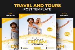 Travel and Tours Adventure Social Media Post Design Template Product Image 1