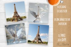 Landscape sublimation square coaster Sublimation Product Image 1