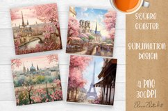 Landscape sublimation square coaster Sublimation Product Image 1