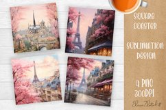 Landscape sublimation square coaster Sublimation Product Image 1